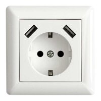 2xUSB Power Socket 2800mA Pure White