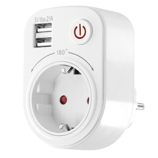 USB-Reiseadapter 2100mA drehbar mit Kinderschutz