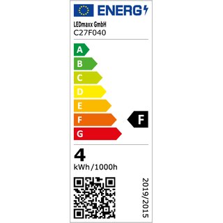 LED Filament Kerze 4W = 40W 470lm E14 opal warmwei 2700K