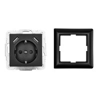 2xUSB Power Socket 2800mA Black