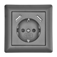 2xUSB Power Socket 2800mA Anthracite