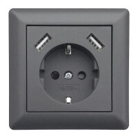 2xUSB Power Socket 2800mA Anthracite