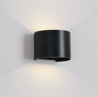 Wandleuchte LED schwarz rund 3000K Indoor/Outdoor