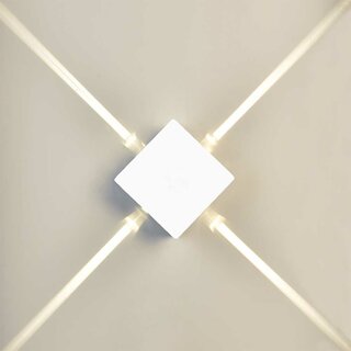 Wandleuchte LED weiß Vierstrahl 4W 3000K IP54