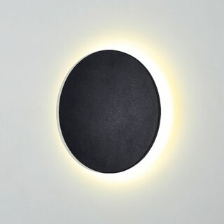 Wandleuchte LED schwarz Rund 6W indirekt 3000K...