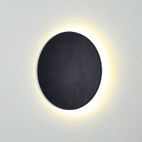 LED Wall Light Black Round 6W 550lm Indirect 3000K Indoor/Outdoor