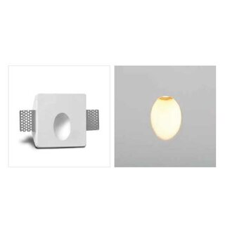 Gipswandeinbauleuchte Oval Klein 100x100x49 LED 1W 3000k