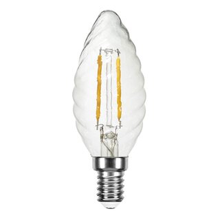 LED Filament Kerze gedreht 2,5W = 25W 250lm E14 klar warmwei 2700K