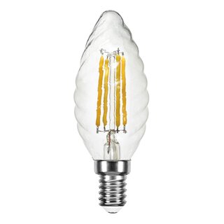 LED Filament Kerze gedreht 4W = 40W 400lm E14 klar...