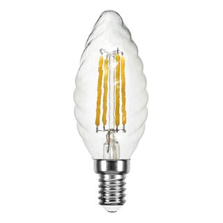 LED Filament Kerze gedreht 4W = 40W 470lm E14 klar...