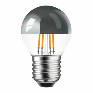 LED Filament Tropfen 4W 360lm E27 Kopfspiegel silber warmwei 2700K