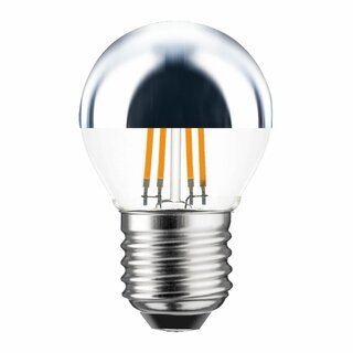 LED Filament Tropfen 4W 360lm E27 Kopfspiegel silber warmwei 2700K