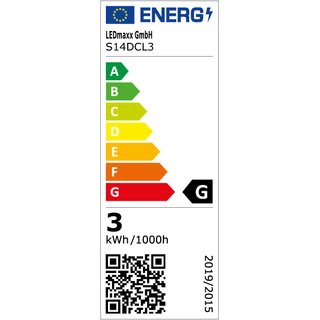 LED Filament Linienlampe 3W S14d 1 Sockel KLAR 30cm Ra>90 extra warmwei 2200K