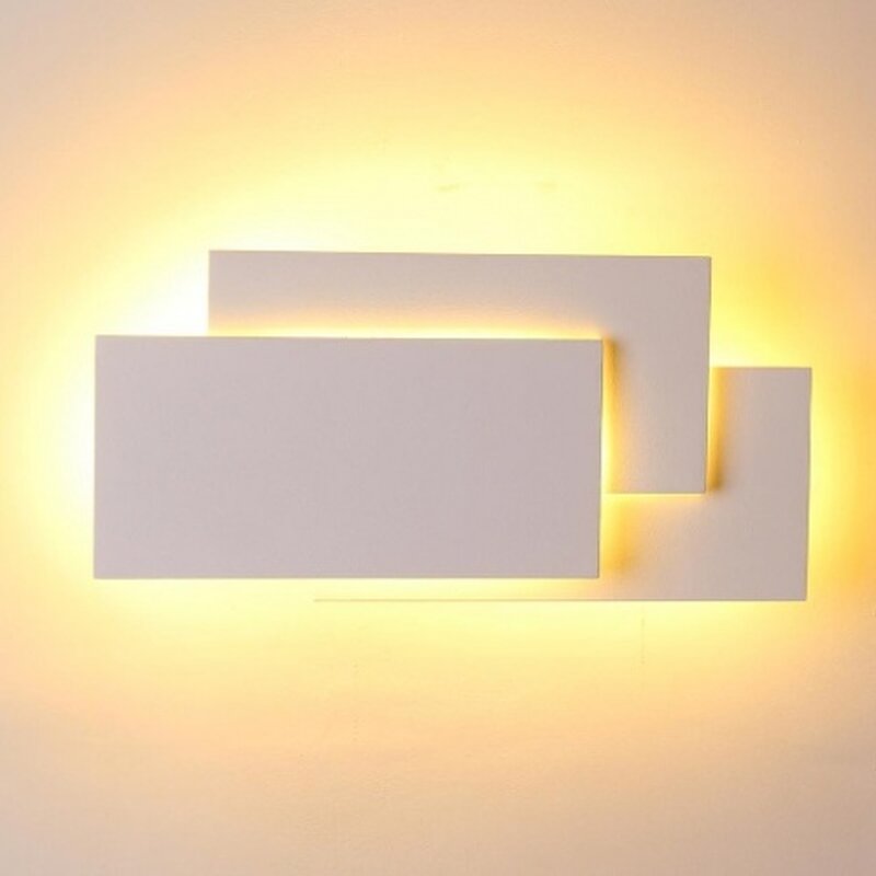 Warmweiße LED Wandleuchte LAHTI M indirektes Licht ALU weiß inkl. LED 15  Watt warmweiß