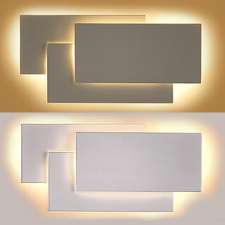 LED Innen-Wandleuchte weiß Rechtecke 12W 1560 Lumen warmweiß 3000K IP20