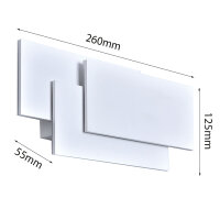 LED Innen-Wandleuchte weiß Rechtecke 12W 1560 Lumen warmweiß 3000K IP20