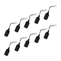 10 x Construction Lamp Holder Renovation Socket E27 Black...