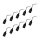 10 x Construction Lamp Holder Renovation Socket E27 Black with Push-In Terminal