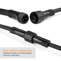 Illu Lichterkette Komplettset 10m -> 10 E27 Fassungen mit Dichtung zum Verschrauben verlängerbar