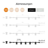 Illu String Light Complete Set 10m -> 30 E27 Sockets with Screw-On Seal Extendable