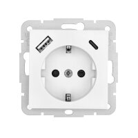 2xUSB Power Socket 3.5A Pure White USB Type A & C