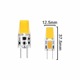 LED Stiftsockellampe COB 2,5W GY6,35 klar 12V 200lm warmwei 2700K