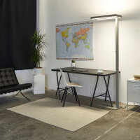 LED Floor Lamp Lara Up & Down 80W silver RAL9006 UGR<17 flicker-free dimmable