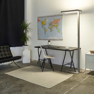 LED Stehleuchte Lara Up & Down 80W silber RAL9006 UGR<17 flicker-free dimmbar + Bewegungssensor + Tageslichtsensor