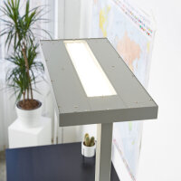 LED Stehleuchte Lara Up & Down 80W silber RAL9006 UGR<17 flicker-free dimmbar + Bewegungssensor + Tageslichtsensor