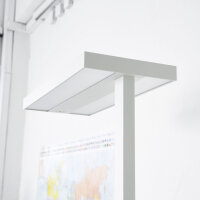 LED Floor Lamp Lara Up & Down 80W white RAL9006 UGR<17 flicker-free dimmable + motion sensor + daylight sensor