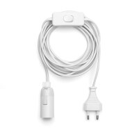 Lamp Holder E14 with Switch 3.5m Cable Plug White