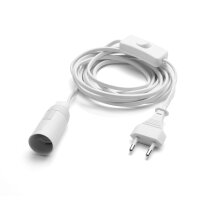 Lamp Holder E14 with Switch 3.5m Cable Plug White