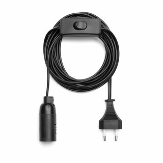 Lampenfassung E14 mit Schalter 3,5m Kabel Stecker schwarz