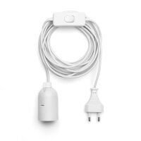 Lamp Holder E27 with Switch 3.5m Cable Plug White