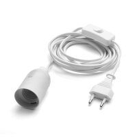 Lamp Holder E27 with Switch 3.5m Cable Plug White