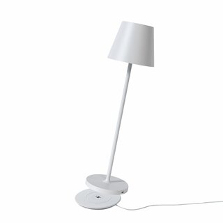 LED Akku Tischleuchte 2,2W 190lm CRI95 warmwei fr innen & auen dimmbar mit induktiver Ladestation wei