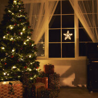 LED Weihnachtsstern Fensterbild S2 warmweiß für 3 x AA Batterie
