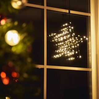 LED Weihnachtsstern Fensterbild S1 warmweiß für 3 x AA Batterie