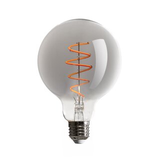 LED Spiral Filament Globe G95 5W E27 Rauchglas extra warmwei 1800K dimmbar