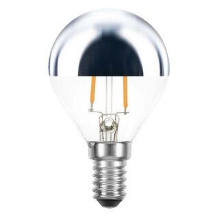 LED Filament Tropfen 2W 180lm E14 Kopfspiegel silber warmwei 2700K