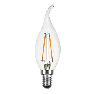 LED Filament Windsto Kerze 2W 220lm E14 klar warmwei 2700K