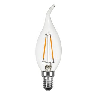 LED Filament Windstoß Kerze 2W = 25W E14 klar warmweiß 2700K