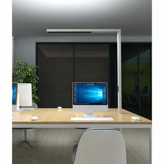 LED Tischleuchte Anbauleuchte Linus Up & Down 80W silber UGR<6 Neutralwei 4000K Sensor + Touch dimmbar