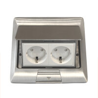 Recessed Socket 2-Power Outlet Stainless Steel for Floor...