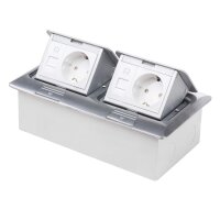 Recessed Floor Socket 4-Gang 2 Power Outlets & 2 RJ45...