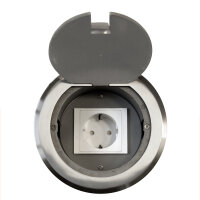 Recessed Floor Socket 1 Power Outlet Stainless Steel for...