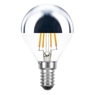 LED Filament Tropfen 4W = 33W 360lm E14 Kopfspiegel silber warmwei 2700K