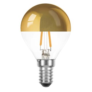 LED Filament Tropfen 2W = 25W 180lm E14 Kopfspiegel gold warmweiß 2700K