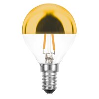 LED Filament Drop 2W = 25W 180lm E14 Head Mirror Gold...