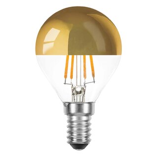 LED Filament Tropfen 4W = 33W 360lm E14 Kopfspiegel gold...